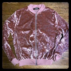 Crushed velvet jacket in pink
